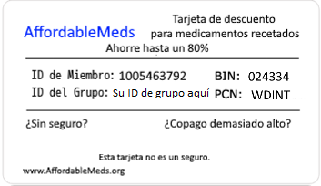 AffordableMeds card - Spanish